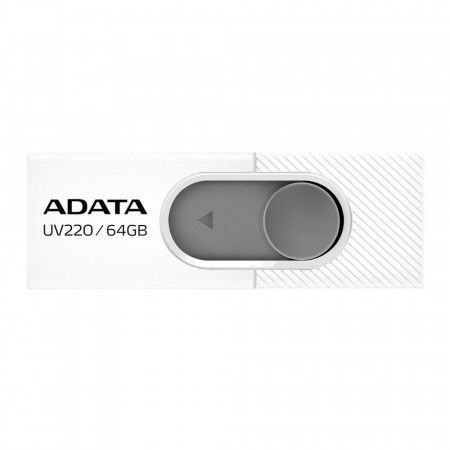 ADATA Flash Drive UV220, 64GB, USB 2.0, bílo-šedá, AUV220-64G-RWHGY