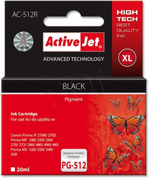 ActiveJet ink cartr. Canon PG-512 Bk ref. - 20 ml - AC-512R, EXPACJACA0112