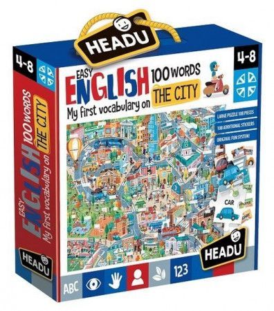 HEADU Puzzle Easy English: Ve městě 108 dílků