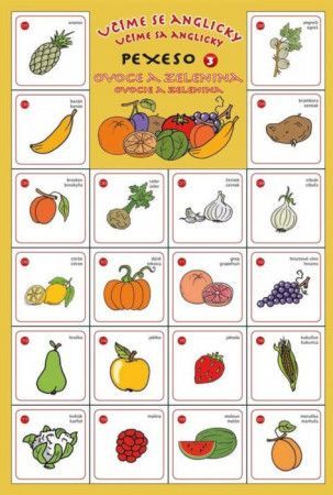Rodinná hra Pexeso Učíme se anglicky: Ovoce a zelenina