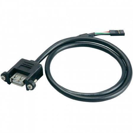 AKASA interní kabel USB 4pin(F) na USB2.0 Typ-A(M) / AK-CBUB06-60BK / 60cm