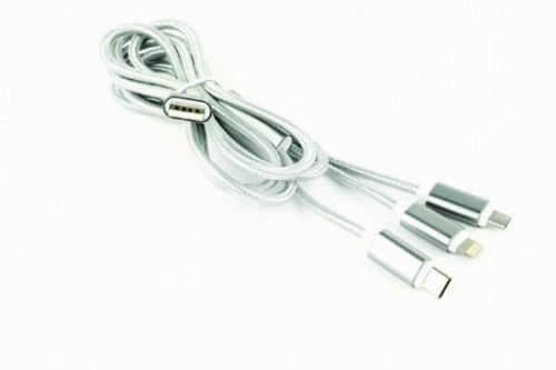 GEMBIRD USB 3-in-1 charging cable, silver, 1 m, CC-USB2-AM31-1M-S