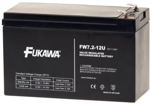 FUKAWA olověná baterie FW 7,2-12 F1U do UPS APC/ AEG/ EATON/ Powerware/ 12V/ 7,2 Ah/ životnost 5 let/ Faston 187, 12341