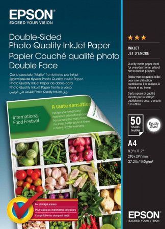 Double-Sided Photo Quality Inkjet Paper,A4,50 sheets, C13S400059