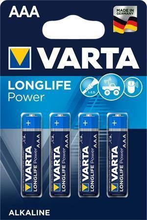 Baterie, AAA (mikrotužková), 4 ks v balení, VARTA 