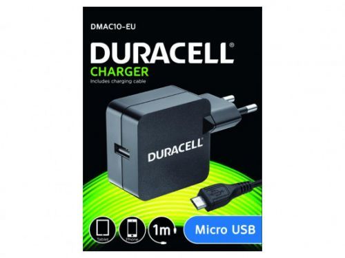 Duracell USB Nabíječka pro čtečky & telefony 2,4A včetně kabelu USB micro B černá 1m, DMAC10-EU