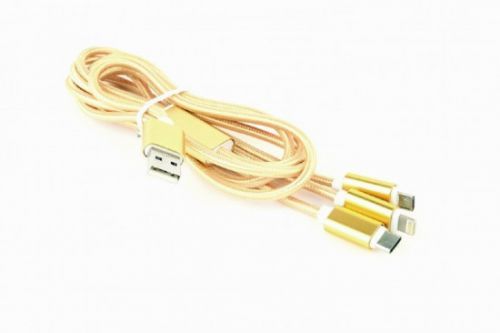 GEMBIRD USB 3-in-1 charging cable, gold, 1 m, CC-USB2-AM31-1M-G