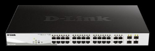 D-Link DGS-1210-28P L2/L3 Smart+ PoE switch, 24x GbE PoE+, 4x RJ45/SFP, PoE 193W, DGS-1210-28P
