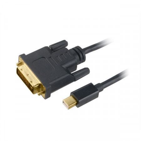 AKASA kabel mini DipIayPort na DVI-D(M) / AK-CBDP18-18BK / až 1080p / 1,8m / černý, AK-CBDP18-18BK