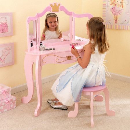 KIDKRAFT Kosmetický stolek s židličkou Princess