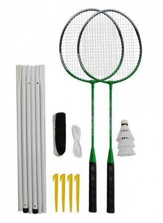 Badmintonový set 2x raketa, 3x míček, síť, vak