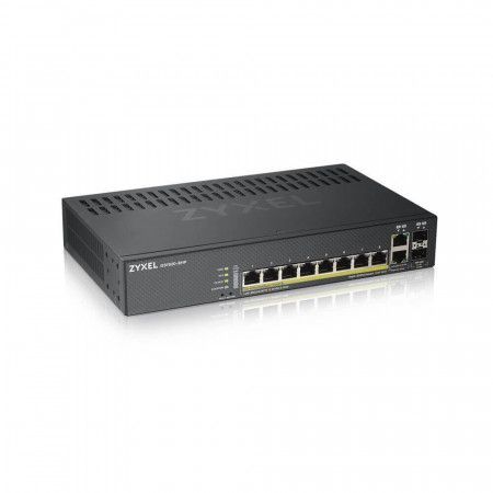 Zyxel GS1920-8HPv2, 10 Port Smart Managed Switch 8x Gigabit Copper and 2x Gigabit dual pers., hybird mode, standalone or, GS1920-8HPV2-EU0101F