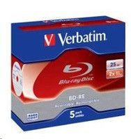 VERBATIM BD-RE(5-pack)Blu-Ray/Jewel/2x/25GB, 43615