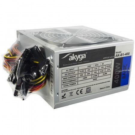 Akyga Basic ATX Power Supply 400W  AK-B1-400 Fan12cm P4 3xSATA, AK-B1-400