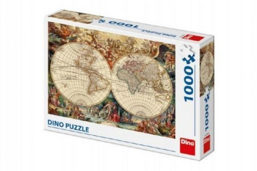 Puzzle historická mapa 1000 dílků 66x47cm v krabici 32x23x7cm