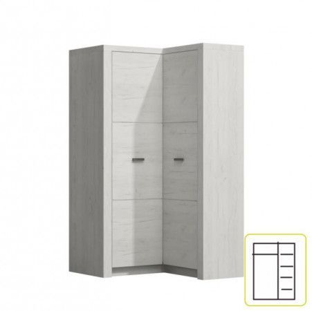 Rohová skříň 14, jasan bílý, INFINITY 14