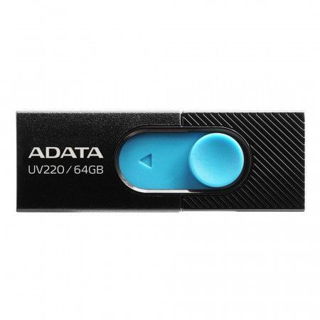 ADATA Flash Drive UV220, 64GB, USB 2.0, černo-modrá, AUV220-64G-RBKBL