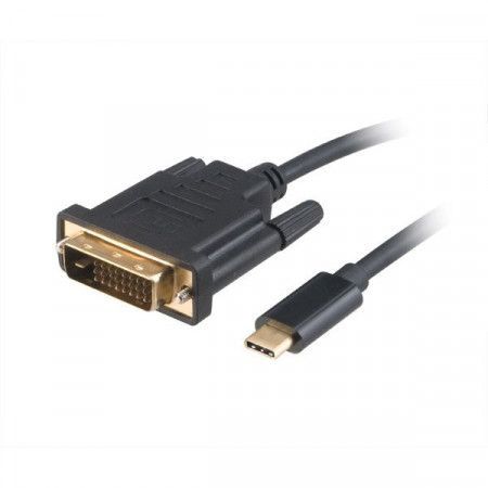 AKASA kabel USB Type-C na DVI-D(M) / AK-CBCA10-18BK / 4K @60Hz / 1,8m / černý, AK-CBCA10-18BK