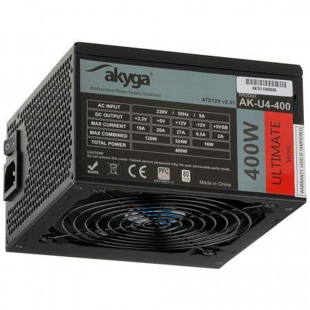 Akyga Ultimate ATX Power Supply 400W AK-U4-400 80+Bronze Fan12cm P8 4xSATA PCI-E, AK-U4-400