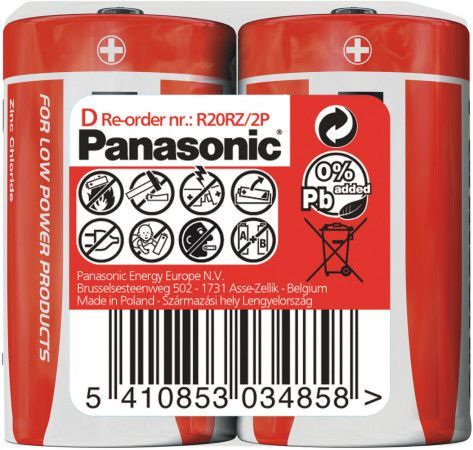 Baterie Panasonic Red Zinc D 2ks