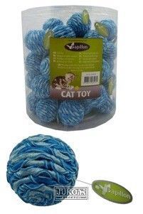 Papillon hračka pro kočku míček průměr 4 cm bavlněný modrý
