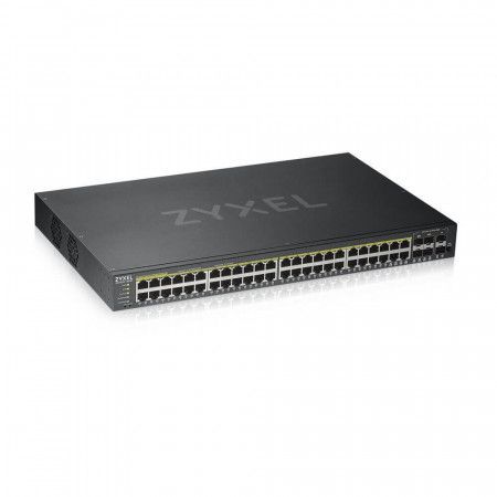 Zyxel GS1920-48HPv2, 52 Port Smart Managed PoE Switch 48x Gigabit Copper PoE and 4x Gigabit dual pers., hybird mode, sta, GS192048HPV2-EU0101F