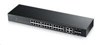 Zyxel GS1920-24V2 28-port Gigabit WebManaged Switch, 24x gigabit RJ45, 4x gigabit RJ45/SFP, fanless, GS1920-24V2-EU0101F