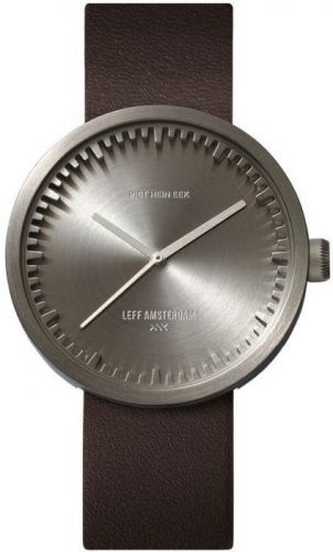 LEFF TUBE WATCH D38 / STEEL WITH BROWN LEATHER STRAP