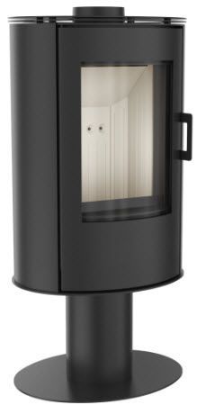 KRATKI Krbová kamna KOZA AB s ocelovou horní deskou a nohou - černá