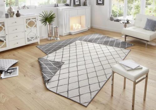 Kusový koberec Twin-Wendeteppiche 103118 grau creme – na ven i na doma - 80x250 cm NORTHRUGS - Hanse Home koberce