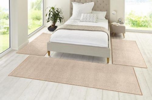 Hanse Home Collection koberce Kobercová sada Pure 102662 Taupe/Creme - (3 díly; 2x 70x140 cm; 1x 70x240 cm) cm Béžová