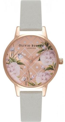 OLIVIA BURTON DOT DESIGN FLORAL GREY & ROSE GOLD OB15EG44