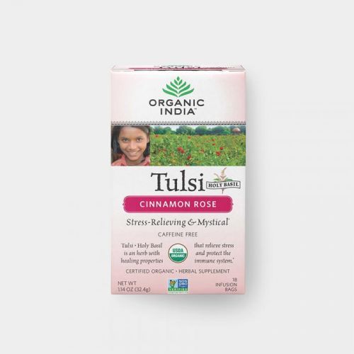 BIO Čaj Tulsi skořice s růží - bazalka a skořice s růží sáčkový 18ks Organic India