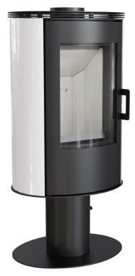 KRATKI Krbová kamna KOZA AB s ocelovou horní deskou a nohou - bílá kachle