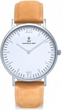 KAPTEN and SON Silver Cognac Suede Leather