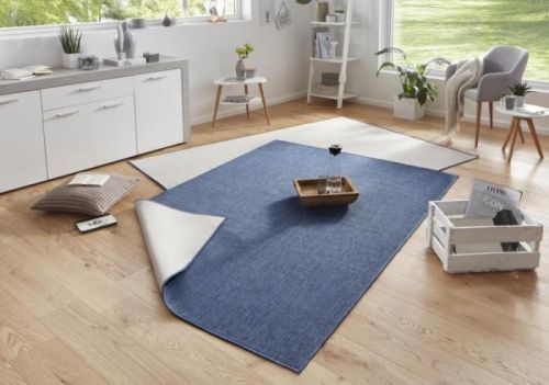 Bougari - Hanse Home koberce Kusový koberec Twin-Wendeteppiche 103100 blau creme - 80x150 cm Modrá
