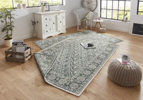 Kusový koberec Twin-Wendeteppiche 103115 grün creme – na ven i na doma - 160x230 cm NORTHRUGS - Hanse Home koberce