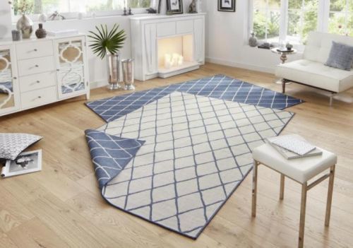 Kusový koberec Twin-Wendeteppiche 103119 blau creme – na ven i na doma - 160x230 cm NORTHRUGS - Hanse Home koberce