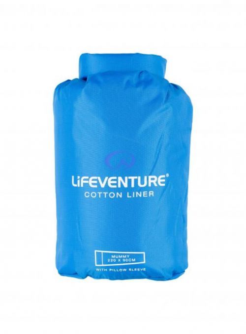 Lifeventure Cotton Sleeping Bag Liner, Mummy (Blue)