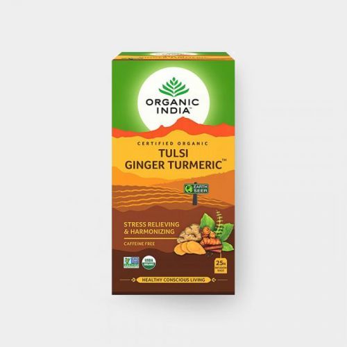 Organic India (čaje, doplňky stravy) BIO Čaj Tulsi - kurkuma, zázvor 25 sáčků Organic India