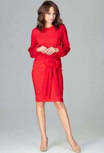 LENITIF Elegantní červené šaty K494 velikost: XL