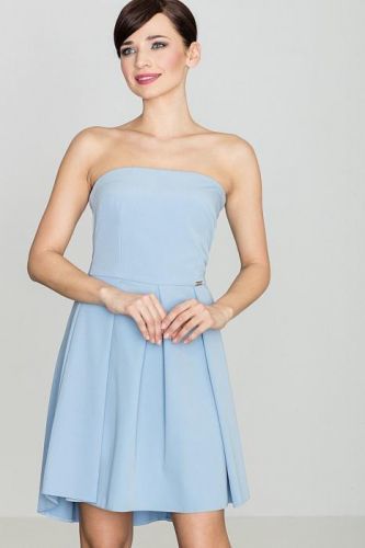 LENITIF Dámské modré  šaty odhalující ramena K368 velikost: L