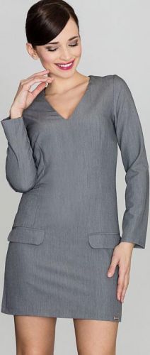 LENITIF Dámské šedé šaty K373 velikost: XL