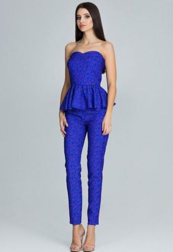 FIGL Dámský set peplum top + kalhoty M606 Pattern 85 velikost: XL