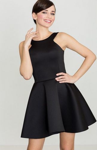 LENITIF Dámské lesklé černé šaty  K265 velikost: XL