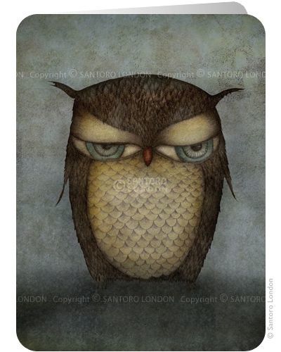 Santoro London - Přání - Grumpy Owl