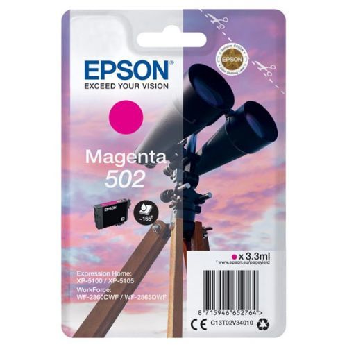 Epson 502 C13T02V34010 purpurová (magenta) originální cartridge