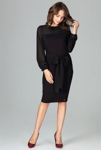 LENITIF Elegantní černé šaty K494 velikost: XL