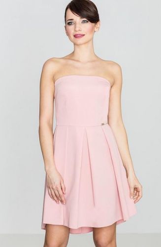 LENITIF Dámské růžové šaty odhalující ramena K368 velikost: L