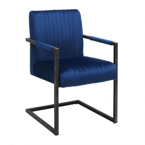 Židle S Područkami Modrá Černá Ambia Home